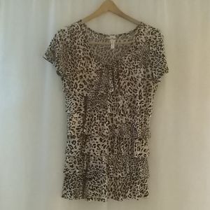 Andrea Missy women's leopard print blouse size m